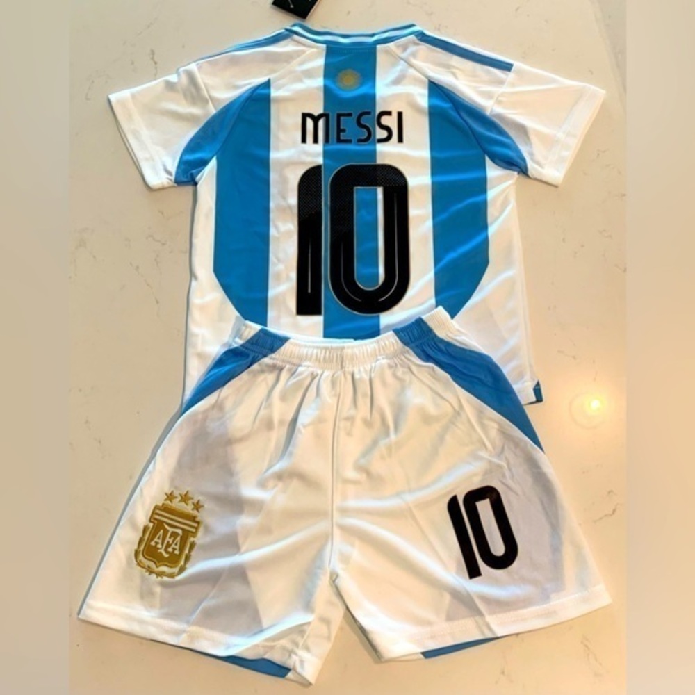 Toddler Messi Soccer Jersey 4T 5T Size 20 - Kids Lionel Messi Argentina Home Kit